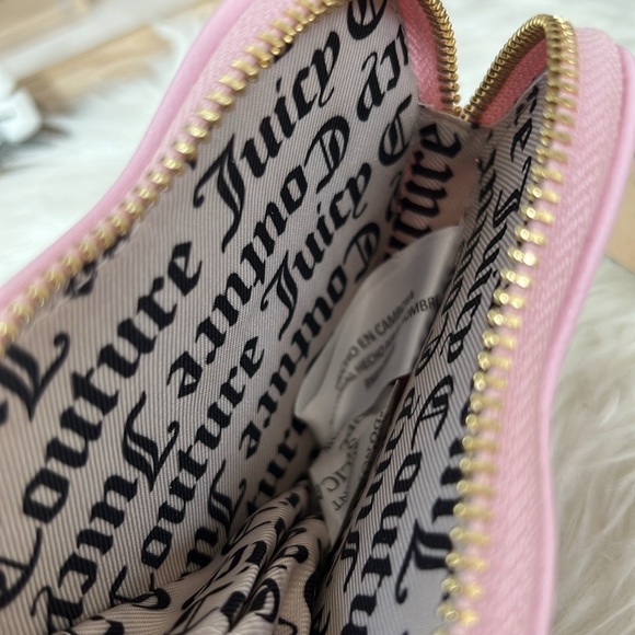 Juicy Couture Pink Heart-Shaped Bag with Pearl Wristlet...